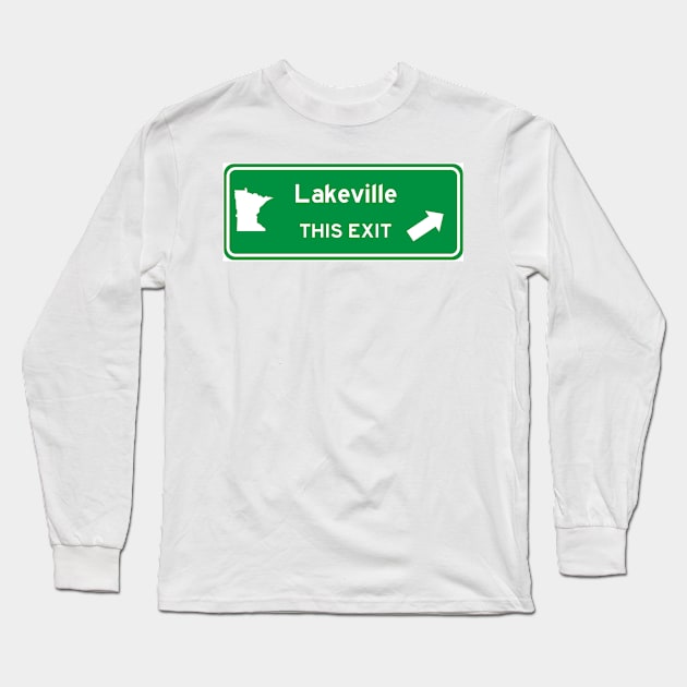 Lakeville, Minnesota Highway Exit Sign Long Sleeve T-Shirt by Starbase79